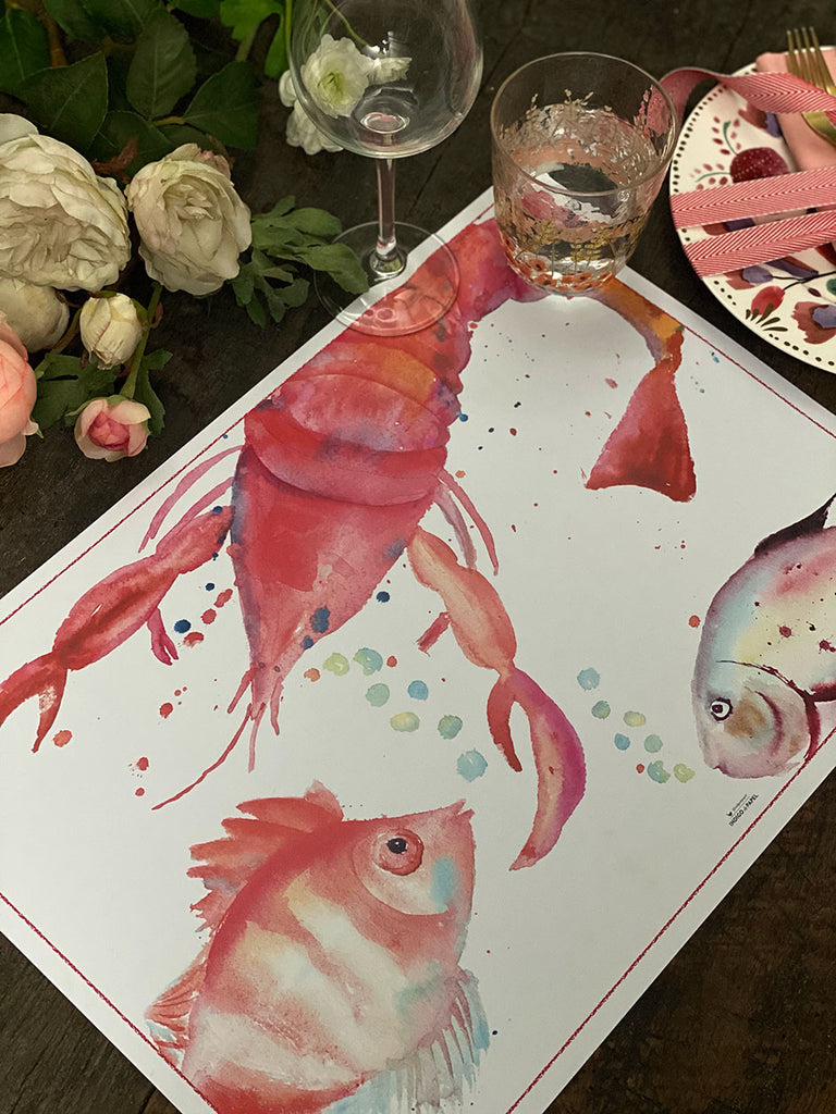 White Placemat · Lobster