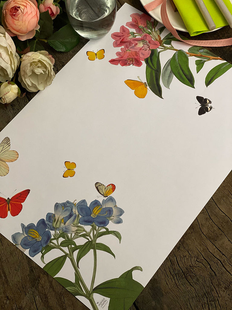 White Placemat · Butterflies