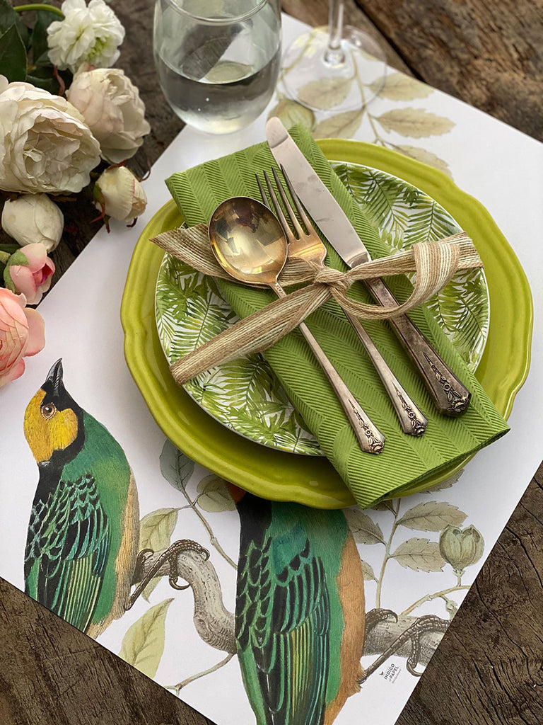 White Placemat · Yellow Birds