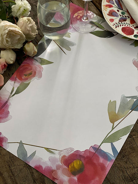 White Placemat · Color Peonies