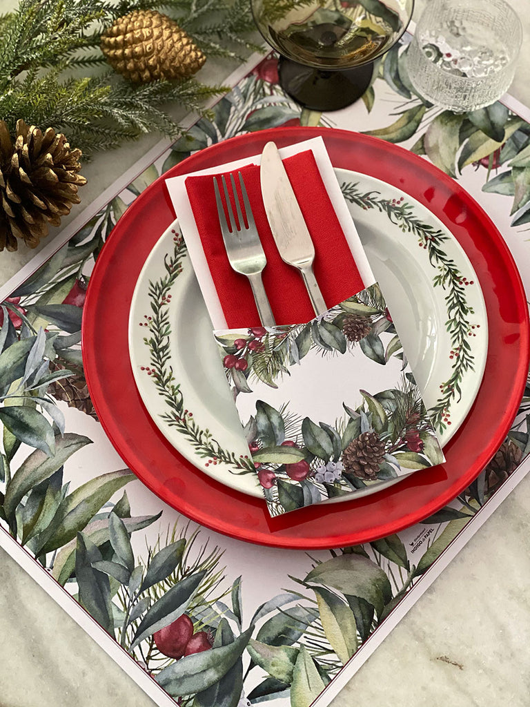 White Placemat · Conifers