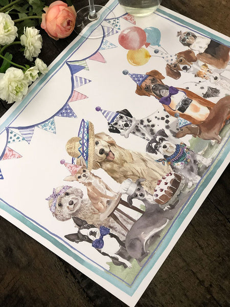 White Placemat · Birthday Dogs