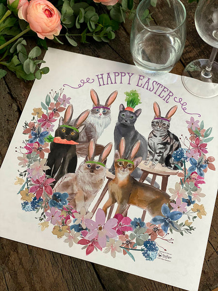 Square Placemat · Easter Cats