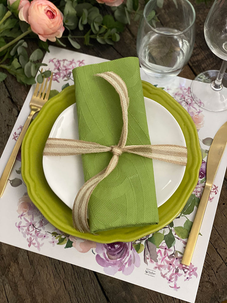 Square Placemat · Peonies Bunny