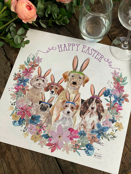 Square Placemat · Easter Dogs