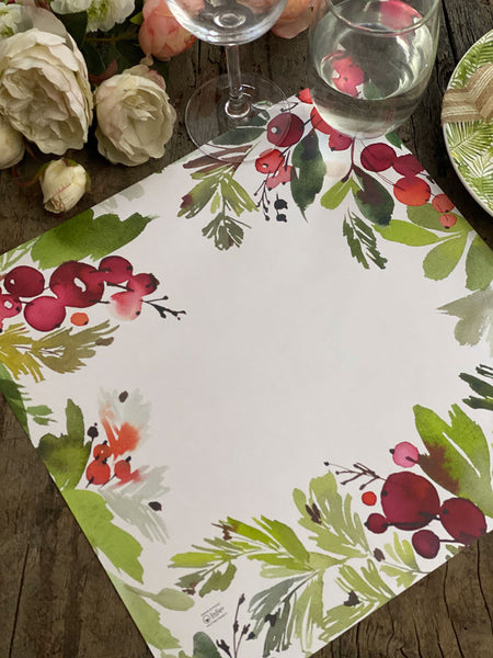 Square Placemat · Red Berries