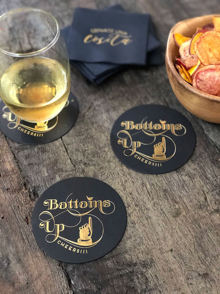 Board Coasters · Bottoms Up
