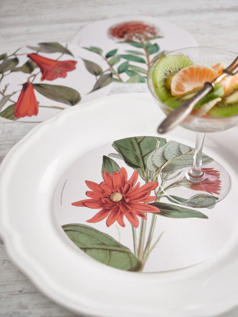Plate Decor · Red Flowers