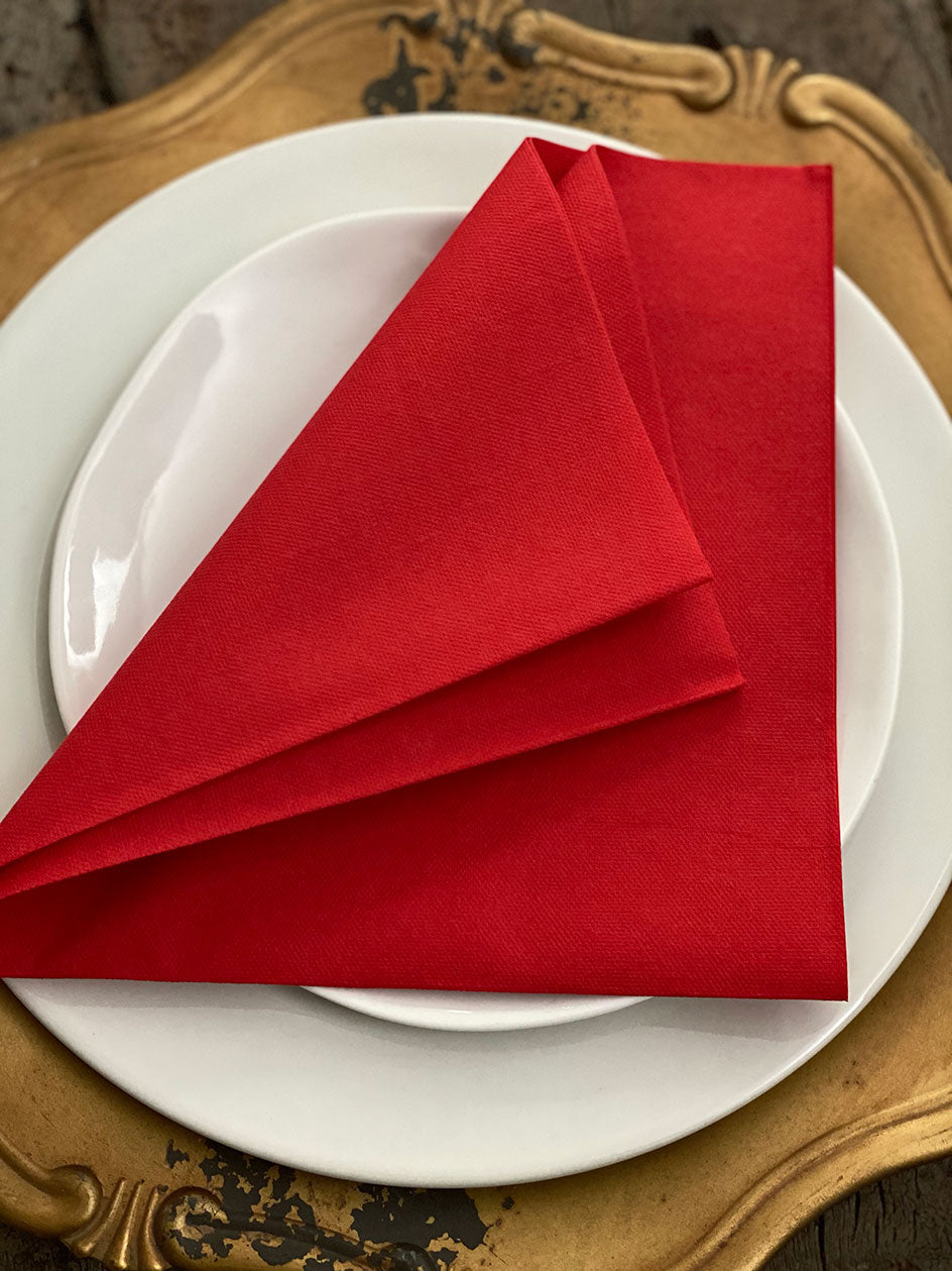 Printed Paper Napkins in Suzani Red